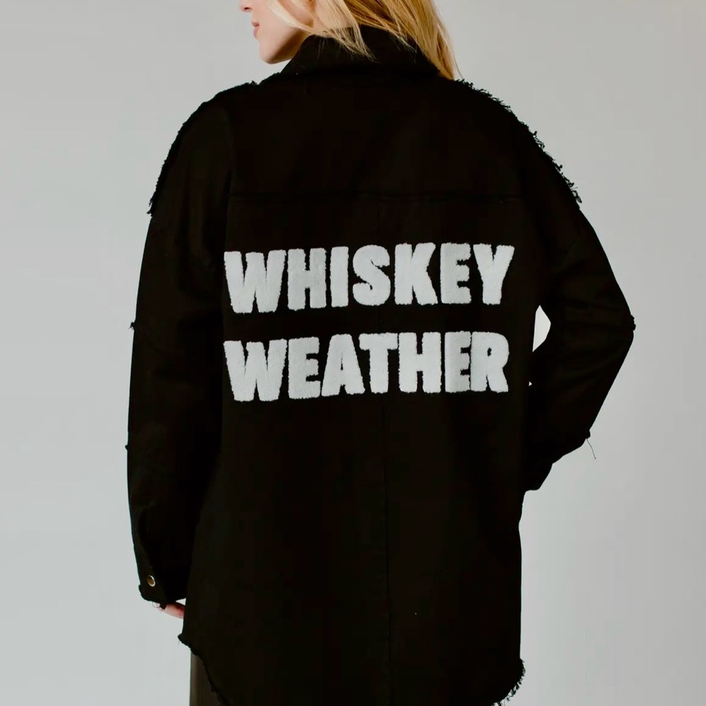 Panache Black Utility Jacket with Bold Text